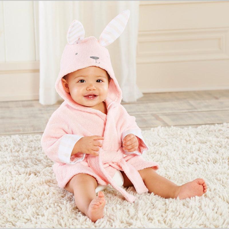 Cartoon Cute Animal Modeling Baby Bath Towels Baby Bathrobes Cotton Children's Bathrobes Baby Hooded - Almoni Express