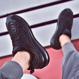 Casual Air Cushion Black Shoes Men Outdoor Breathable Lace-up Sneakers Running Sports Shoes - AL MONI EXPRESS