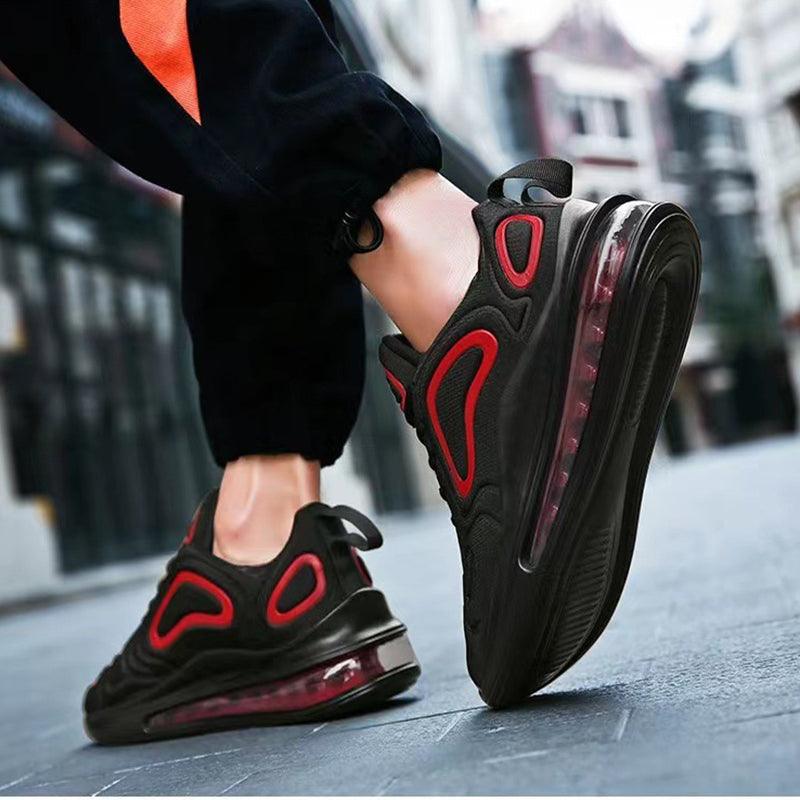 Casual Air Cushion Black Shoes Men Outdoor Breathable Lace-up Sneakers Running Sports Shoes - AL MONI EXPRESS