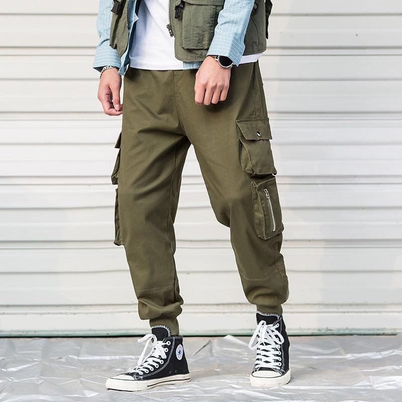 Casual Cargo Pant Men Harajuku Pencil Pants Many Pockets - AL MONI EXPRESS