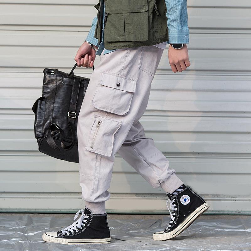 Casual Cargo Pant Men Harajuku Pencil Pants Many Pockets - AL MONI EXPRESS