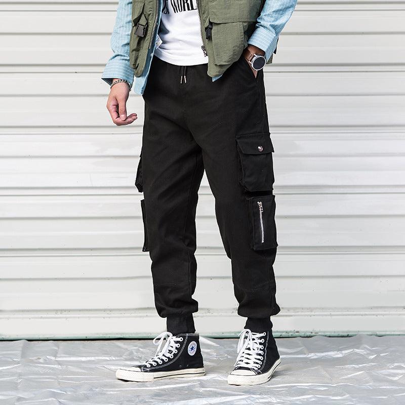 Casual Cargo Pant Men Harajuku Pencil Pants Many Pockets - AL MONI EXPRESS