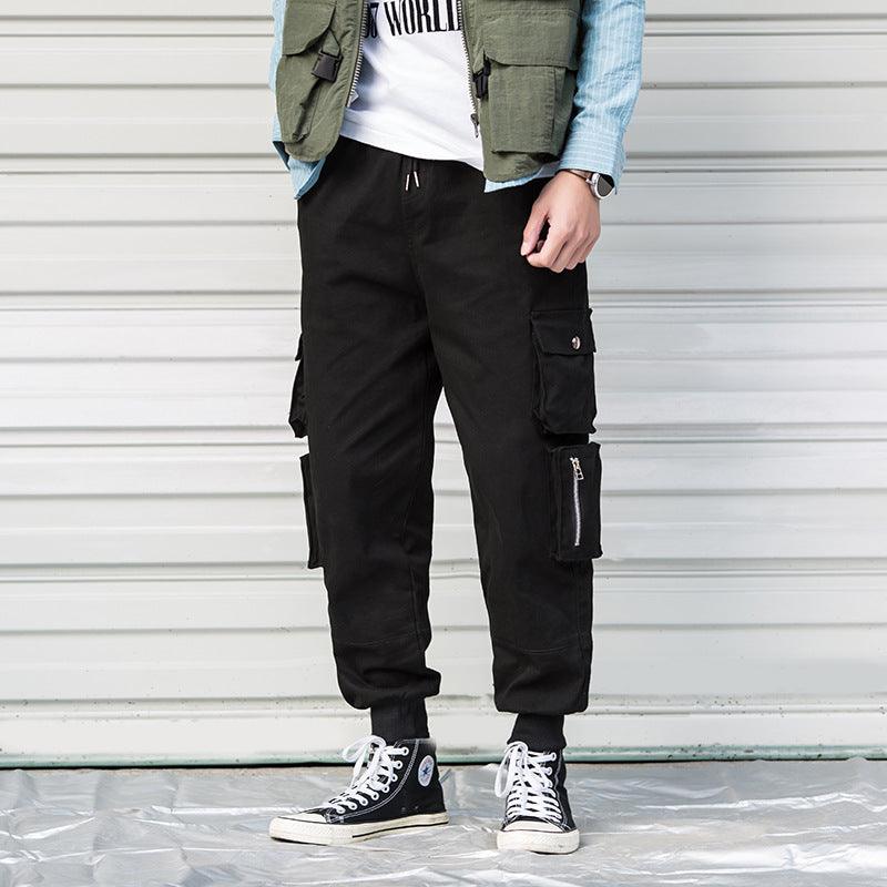 Casual Cargo Pant Men Harajuku Pencil Pants Many Pockets - AL MONI EXPRESS