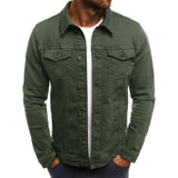 Casual Men Jacket Denim Button Shirt - AL MONI EXPRESS