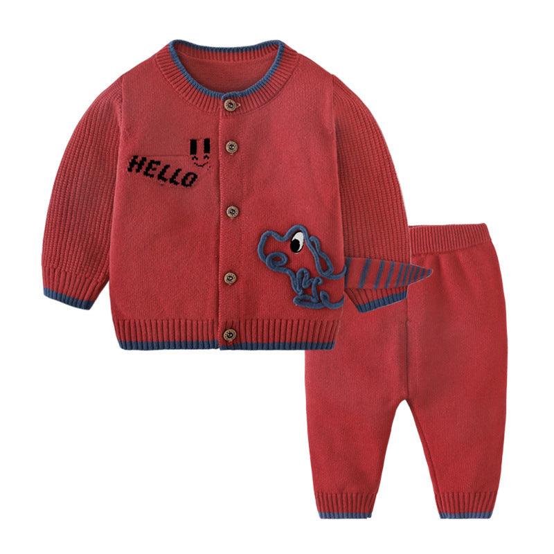 Children's Cardigan Suit Baby Outing Clothing - Almoni Express