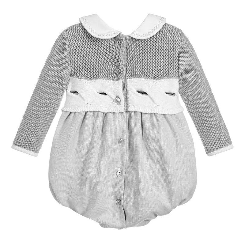 Children's Clothing Baby Romper Gray Sweater Splicing - Almoni Express