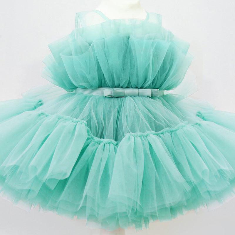 Children's Dress Fluffy Gauze Girl Princess Dress - Almoni Express