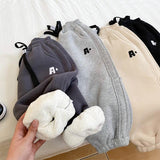 Children's Fashion Plush Sweatpants For Boys And Girls - Almoni Express