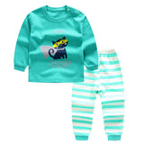 Children's Home Wear Long Sleeve Baby Thermal Pajamas Baby Underwear Set Kids - Almoni Express