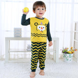 Children's Home Wear Long Sleeve Baby Thermal Pajamas Baby Underwear Set Kids - Almoni Express