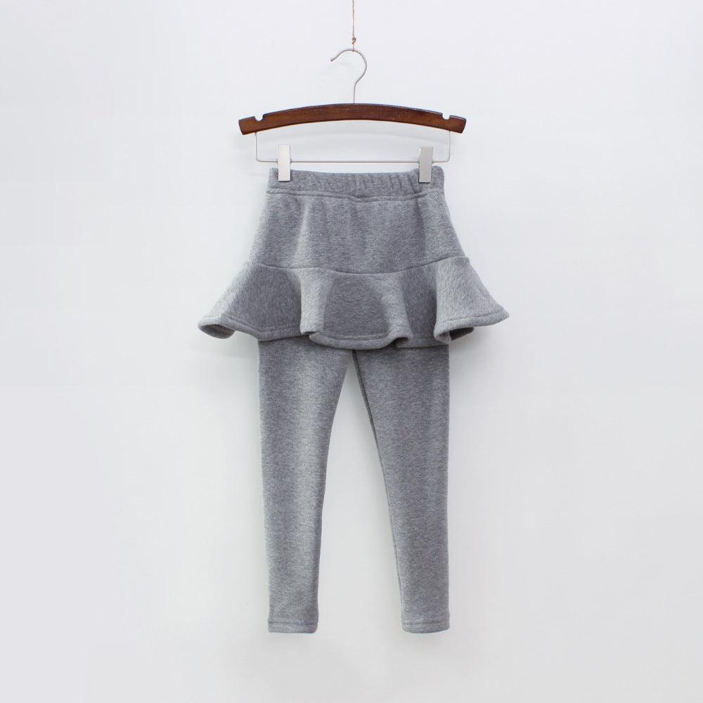 Children's Korean Version Of Non Inverted Velvet Skirt Thickened 380 Grams, Outer Wear Children's Pants - Almoni Express