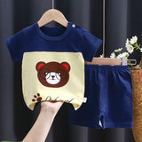 Children's Short-sleeved Suit Cotton T-shirt Baby Baby Clothes - Almoni Express