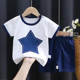 Children's Short-sleeved Suit Cotton T-shirt Baby Baby Clothes - Almoni Express