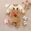 Christmas Fawn Baby One Piece Plush Thick Outfit - Almoni Express