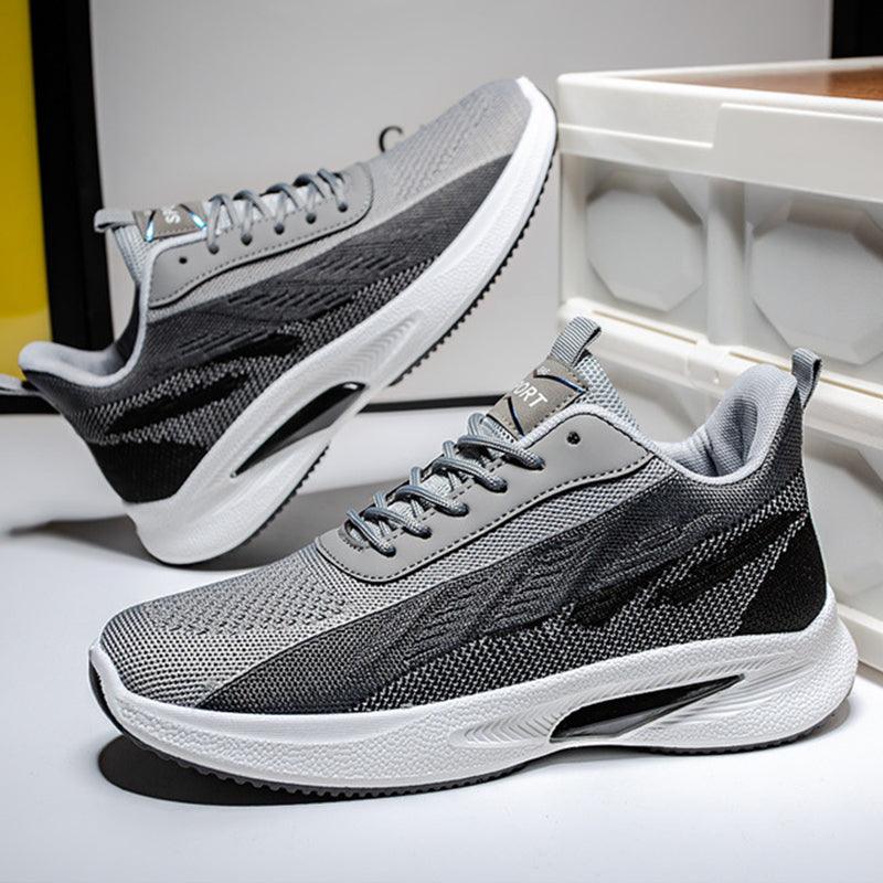 Color-blocked Mesh Sneakers Men Breathable Comfortable Casual Fashion Lace Up Wear-resistant Walking Running Sports Shoes - AL MONI EXPRESS