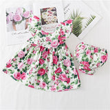 Cotton Baby Ruffled Floral Print Dress - Almoni Express