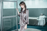 Couple Gold Velvet Long Sleeve Pajamas - Almoni Express