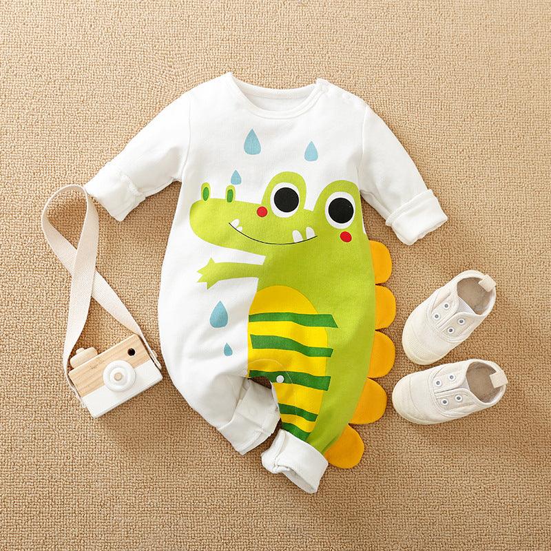 Cross-Border European And American Ins Baby Onesies Spring And Autumn Cotton Baby Cartoon Crawling Clothes Newborn Clothes Baby - Almoni Express