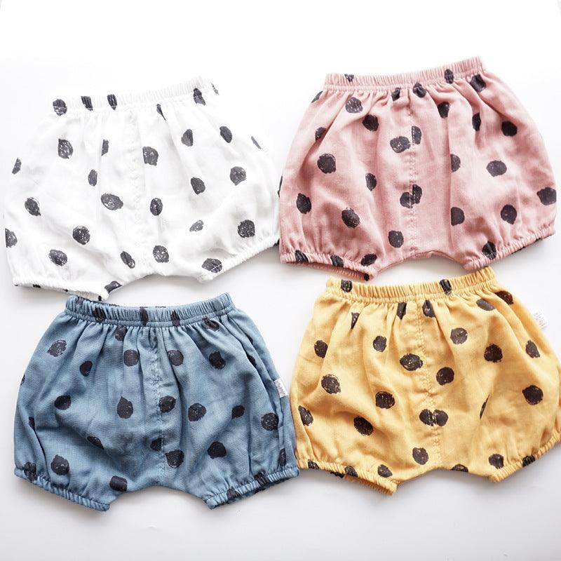 Cute Printed Cotton Gauze Shorts Baby Bloomers - Almoni Express