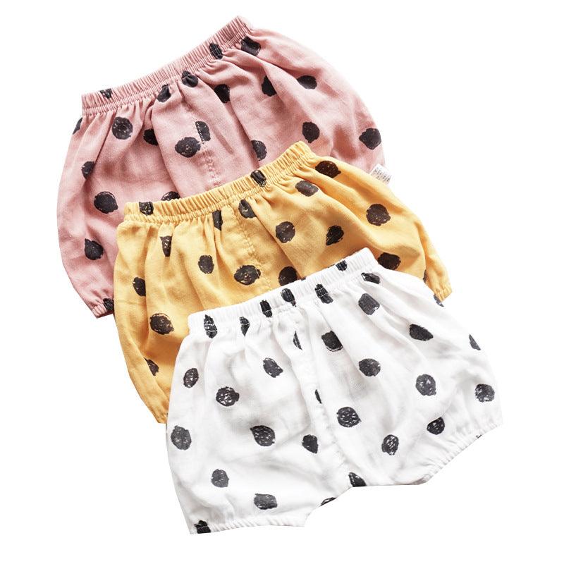 Cute Printed Cotton Gauze Shorts Baby Bloomers - Almoni Express