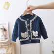 Delicate Bow Crew Neck Pullover Cardigan Sweater - Almoni Express