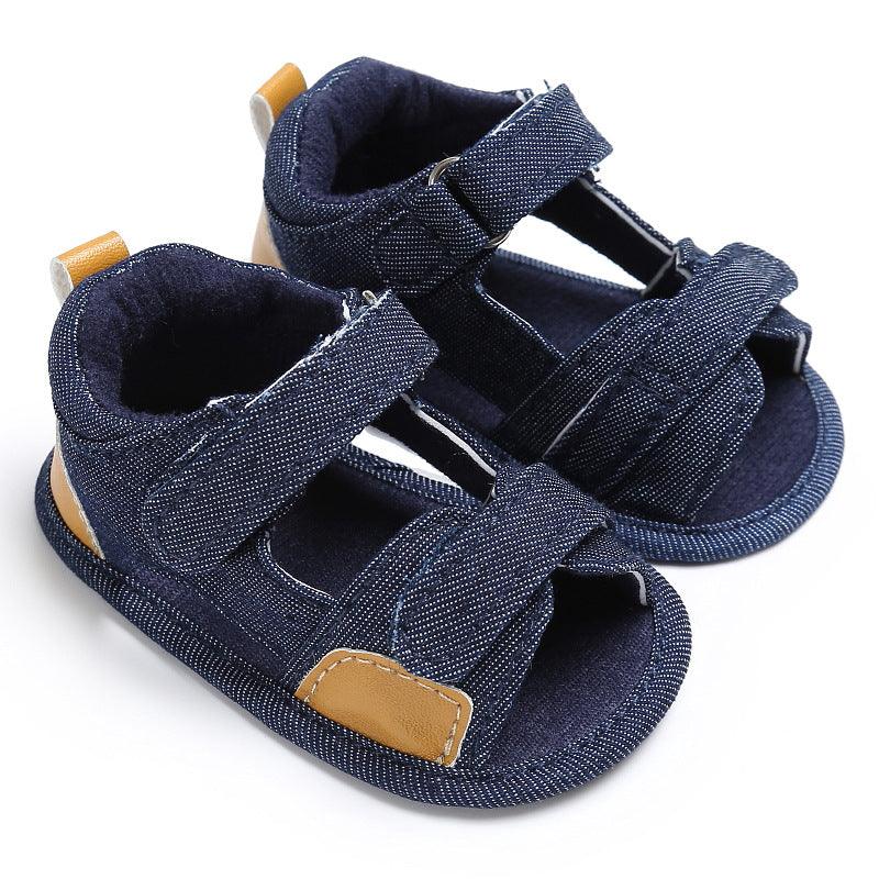 Denim baby Velcro sandals toddler shoes baby shoes - Almoni Express