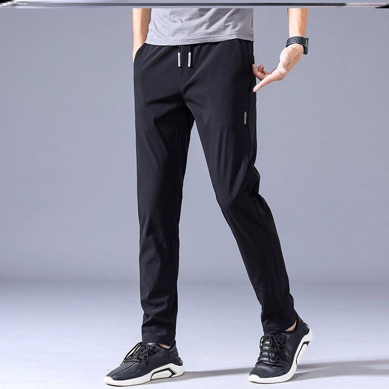 Drawstring Trousers Thin Casual Pants Korean Version Loose Straight Sweatpants Mens Clothing - AL MONI EXPRESS