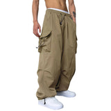 Nylon Quick-drying Overalls Men's Pants High Waist Wide Leg Leisure Drawstring