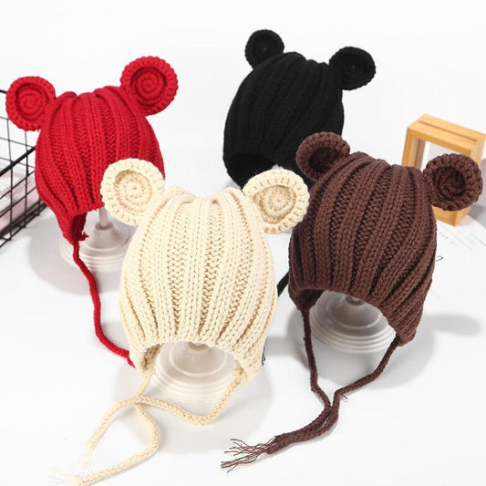 Ear Protection Knitted Baby Woolen Cute Hat - Almoni Express