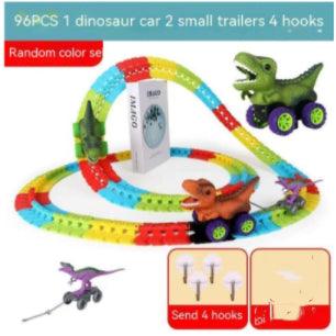 Electric Dinosaur-themed Children's Roller Coaster with Plastic Track Toy - AL MONI EXPRESS