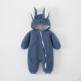 Fashion Baby Warm Bunny Ears Jumpsuit - Almoni Express