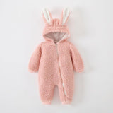 Fashion Baby Warm Bunny Ears Jumpsuit - Almoni Express