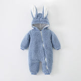 Fashion Baby Warm Bunny Ears Jumpsuit - Almoni Express