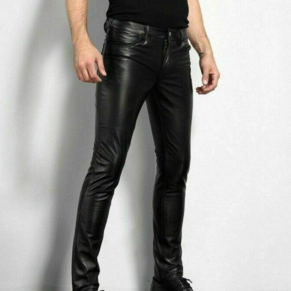 Fashion Men's Long Leather Pants - AL MONI EXPRESS