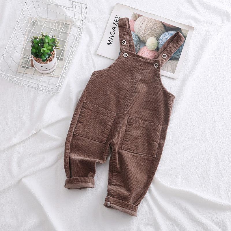 Fashion Simple Solid Color Children's Overalls - Almoni Express