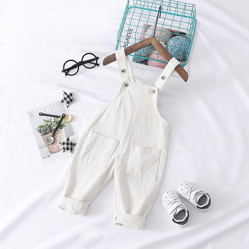 Fashion Simple Solid Color Children's Overalls - Almoni Express