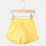 Fashionable Summer Denim Color Shorts For Big Kids - Almoni Express