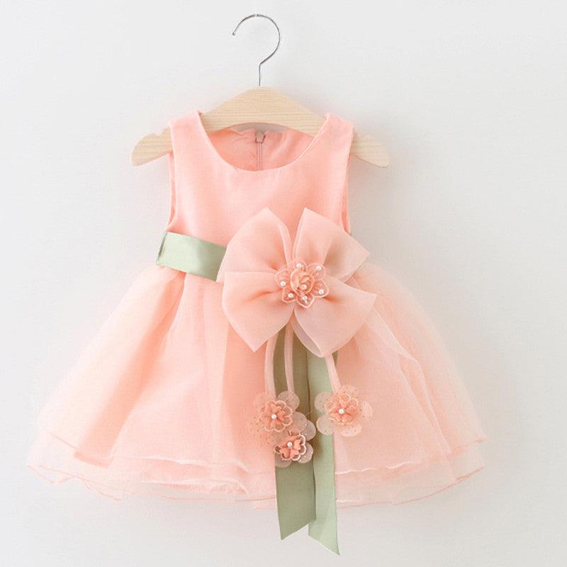 Foreign children new summer sleeveless dress baby girls gauze princess dress baby Korean clothing - Almoni Express