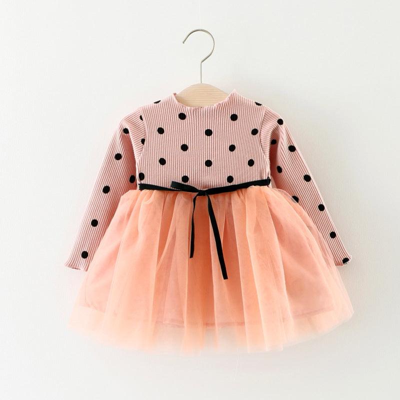 Foreign Children Years Of Foreign Trade Explosion Of Baby Cotton Long Sleeved Dress Korean Princess Dress Girls. - Almoni Express