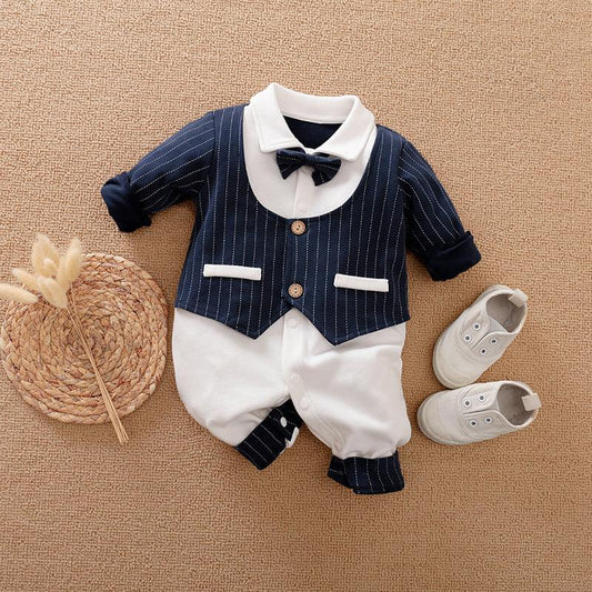 Gentleman's Baby Clothes, Long-sleeved Baby Clothes, Gentleman's Romper - Almoni Express