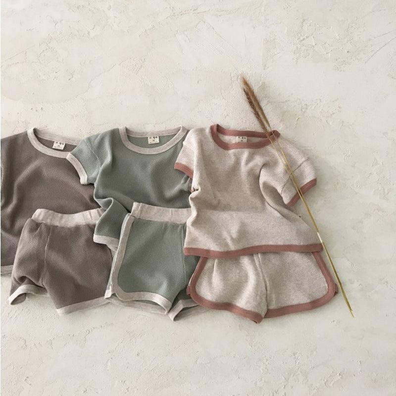 Infant and young children's clothing made of old casual sports short-sleeved suit - Almoni Express