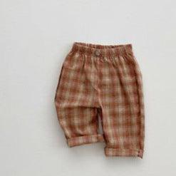 Ins Korean Babies' Trousers Plaid Pants - Almoni Express