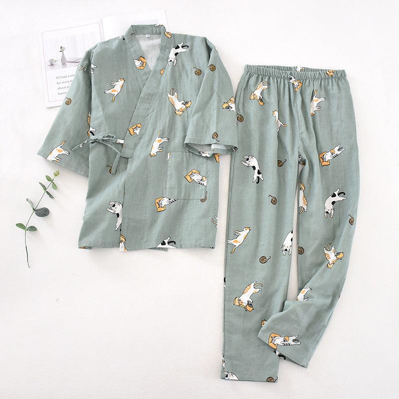 Japanese Mu Ji Pajamas Men's And Women's Kimono - Almoni Express