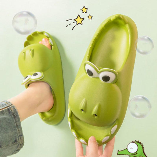 Kids Dinosaur Slippers Wholesale Summer Cartoon Parent Child Outdoor Home EVA Sandals Women Men Kids Cute Slippers Baby Shoes - Almoni Express