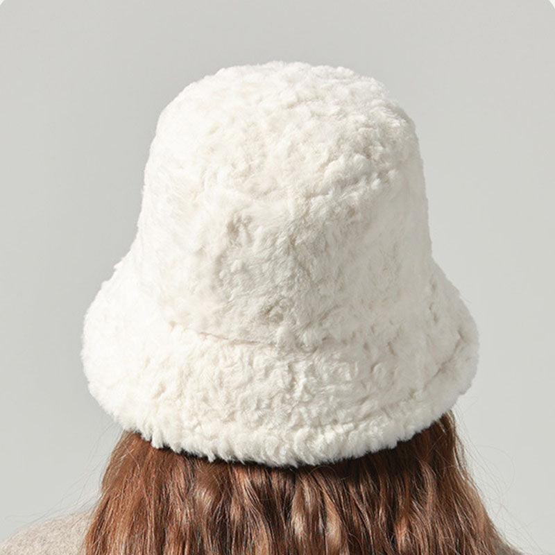 Lambswool Fisherman Hat Winter Warm Fashionable Solid Color Hats For Women - AL MONI EXPRESS