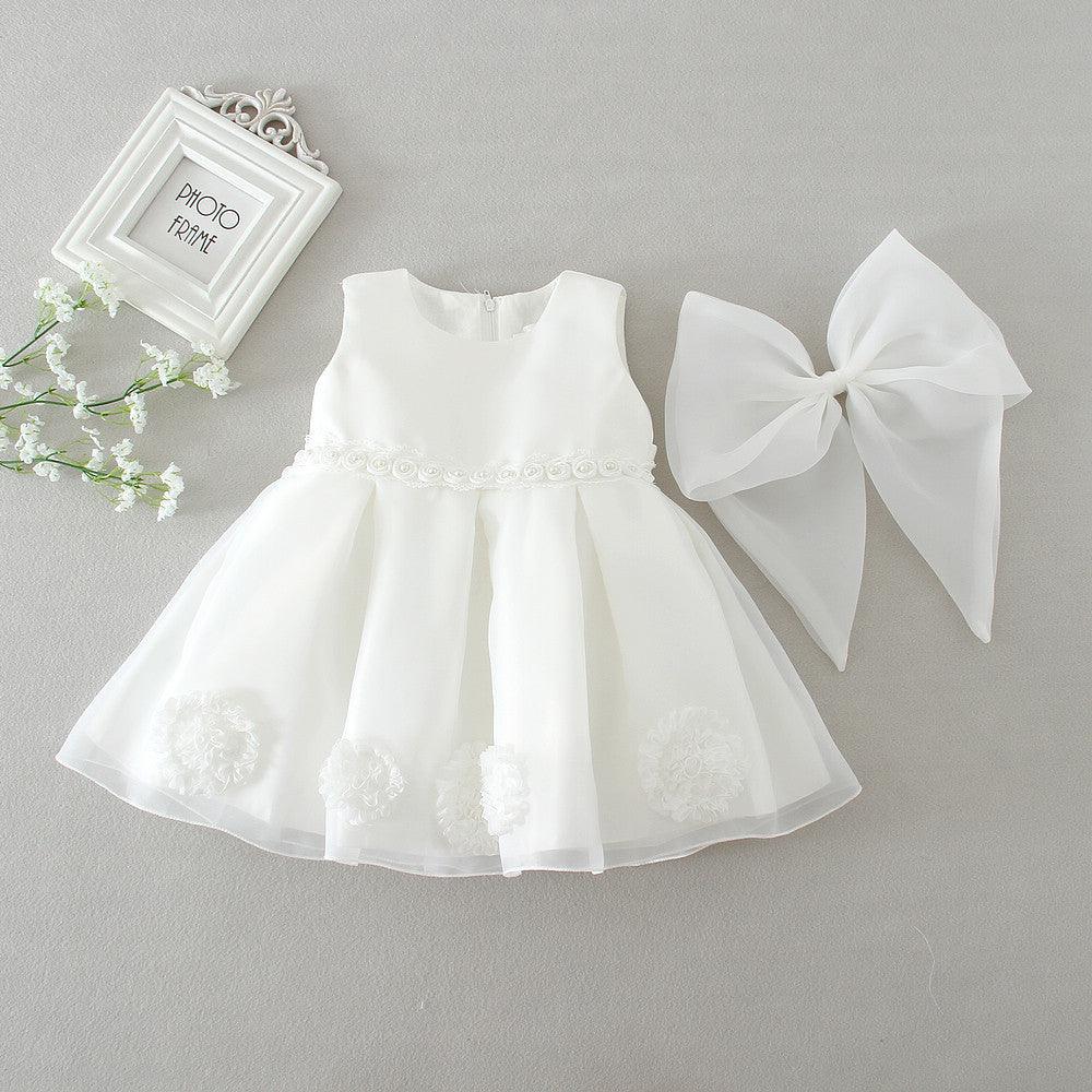 Maggie baby girl baby banquet Wedding Dress Skirt Girl Flower Princess Wedding Dress Dress Tutu - Almoni Express