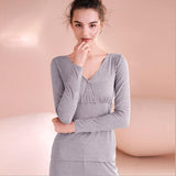 Maternity Autumn Clothes Long Trousers Suit After Childbirth Adjustable Home Nursing And Nursing Pajamas - Almoni Express