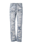 Men Destruction Patch Erosion Washed Jeans - AL MONI EXPRESS