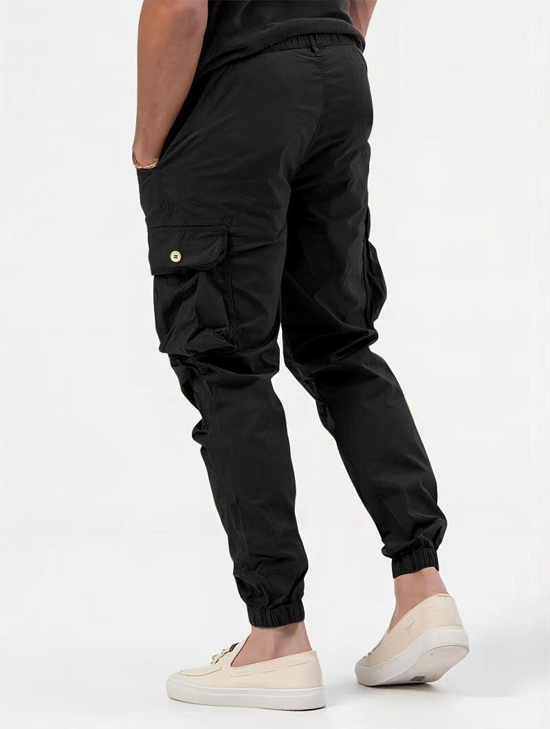 Men's Cargo Trousers With Three-dimensional Pockets Solid Color Casual Pants - AL MONI EXPRESS