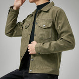 Men's Casual Suede Brushed Fabric Youth Fashion British Style Jacket - AL MONI EXPRESS